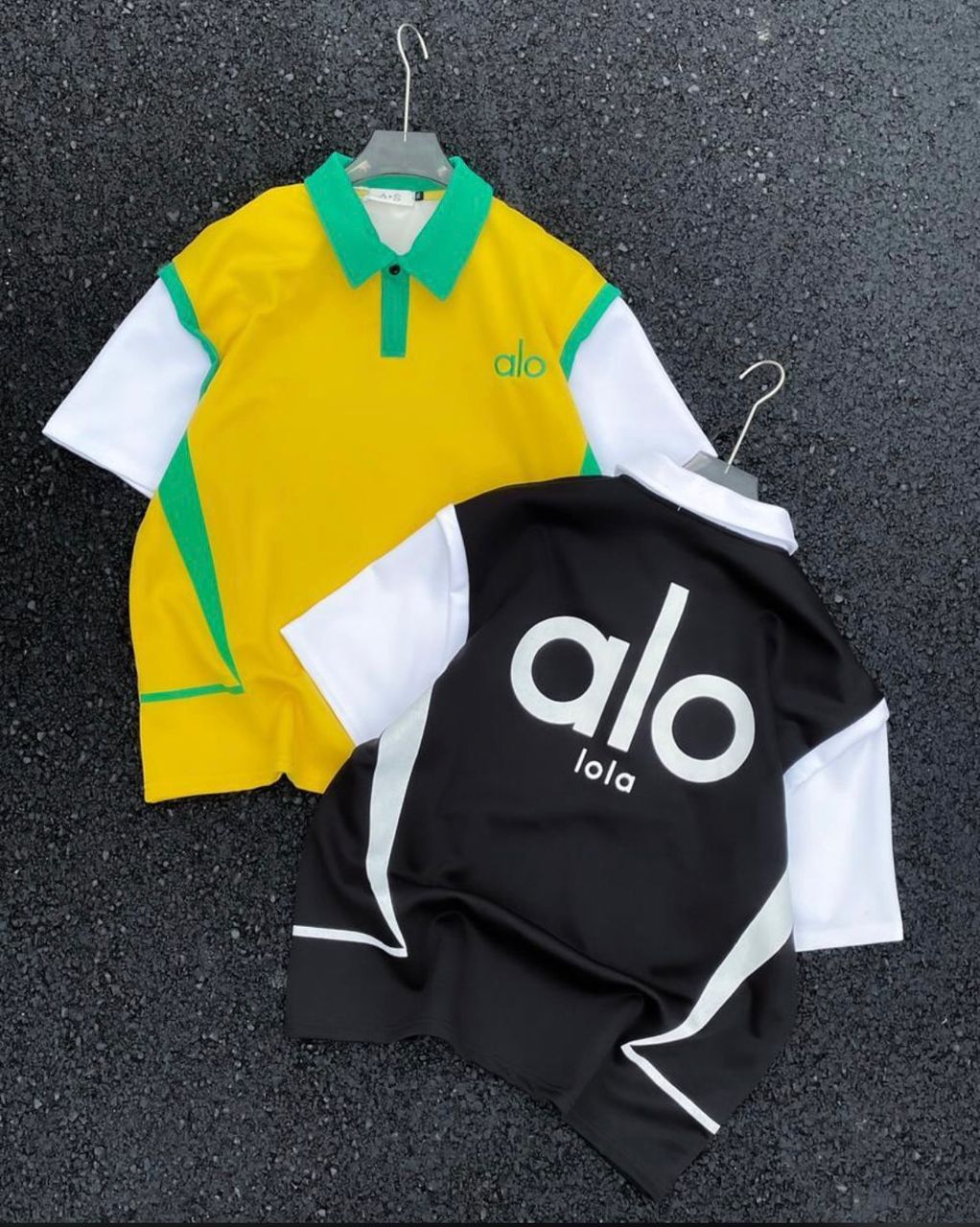 Oversized Colorblock Polo Shirt with 42 Print - Alo Style Streetwear Jersey - Image 3