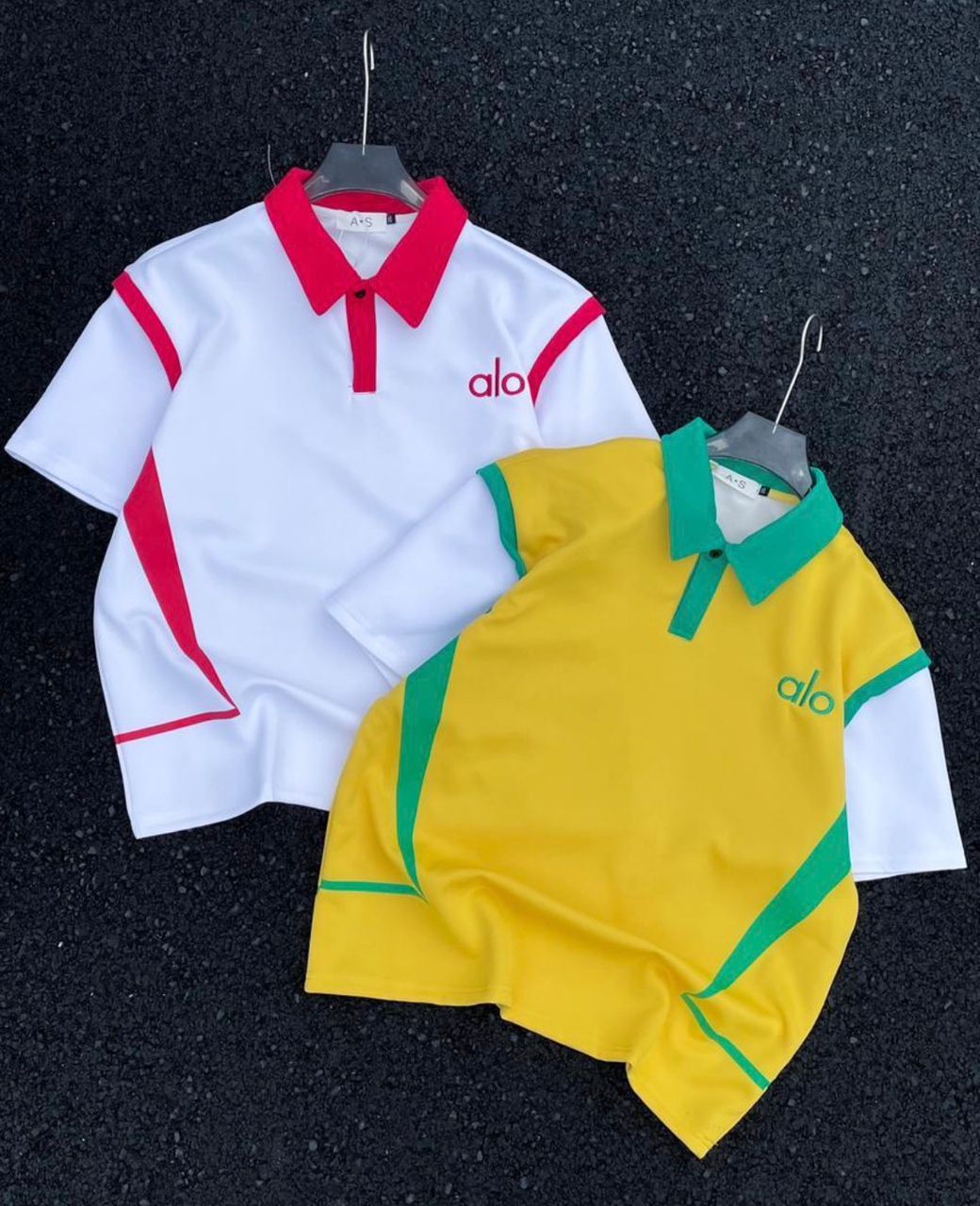 Oversized Colorblock Polo Shirt with 42 Print - Alo Style Streetwear Jersey - Image 2